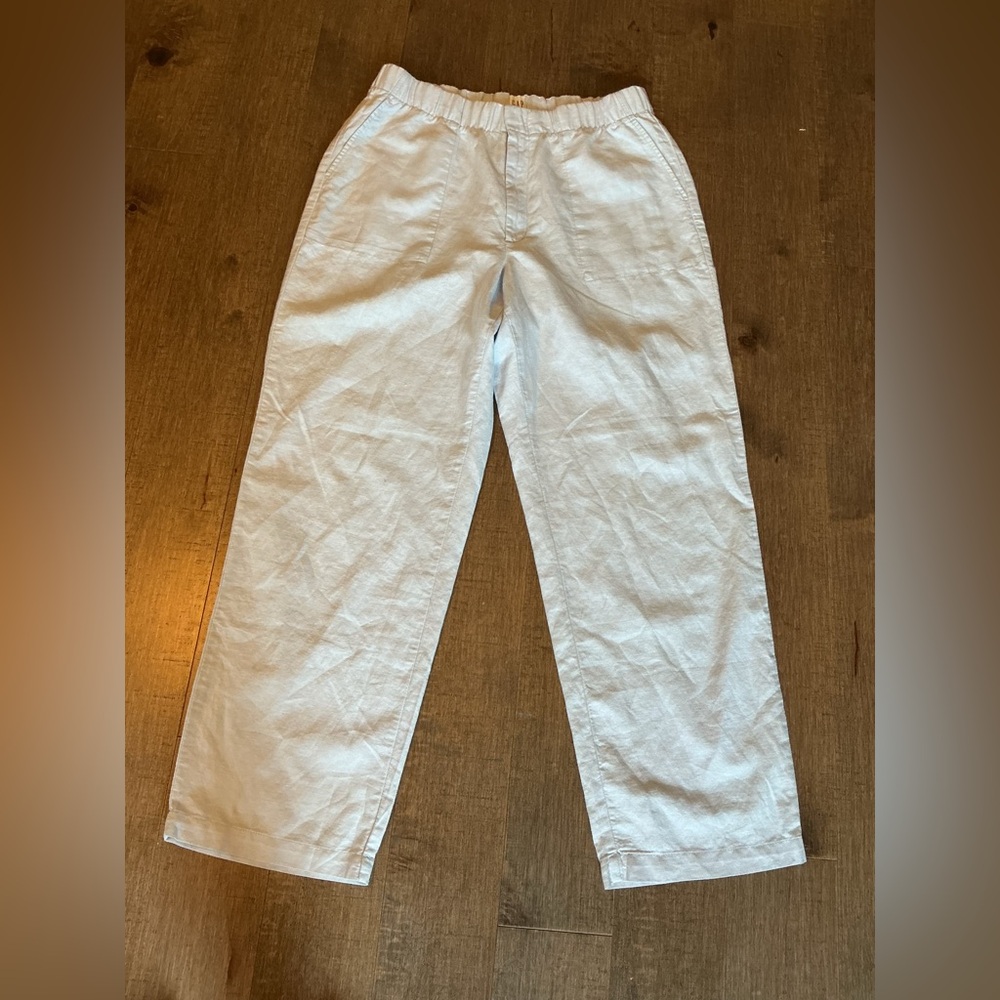 Gap light blue linen blend pants size large